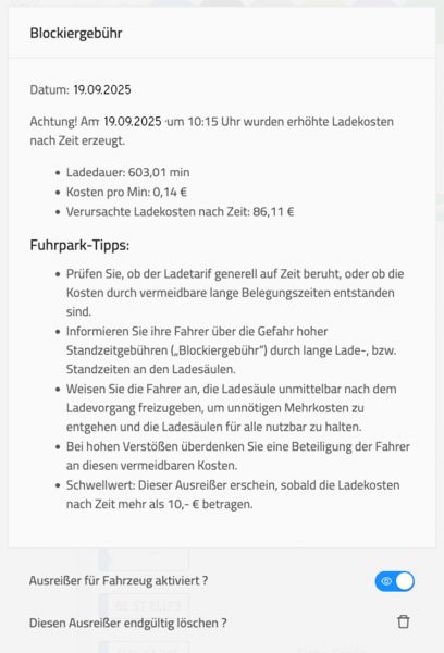 Ausreißer Blockiergebühr (C) MEIN FUHRPARK